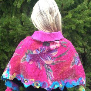 Absolutely beautiful Pink Shrug w/flowers